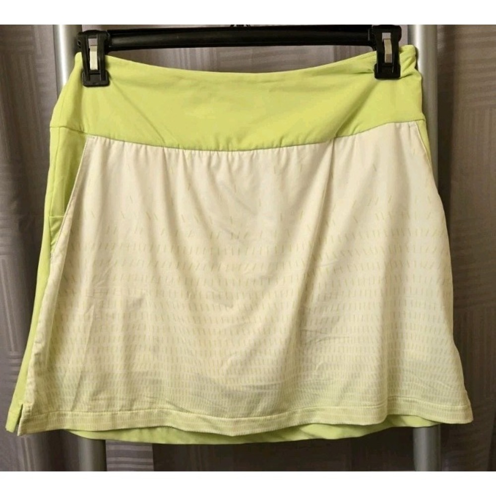 adidas Women's Tennis‎ Golf Skort Med Neon Green A-Line Built-in Shorts Pockets